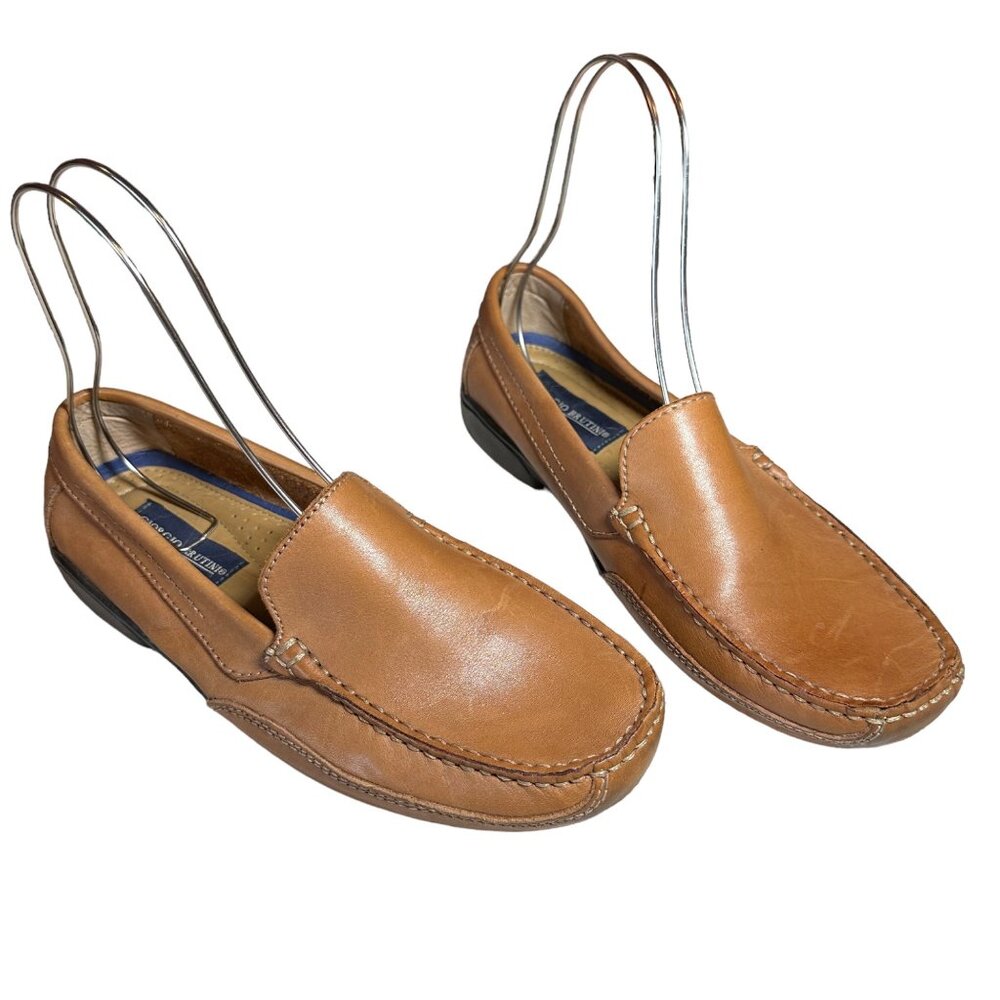 Giorgio Brutini Tan Leather Lotus Slip On Loafers Shoes 8.5M